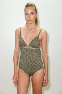 Vintage glamor was visible on swimwear in gold lurex, as in this design by Vanity Fair Mode City