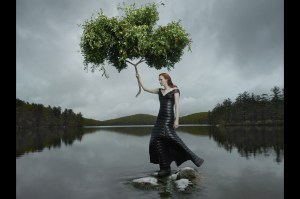 Karen Elson in the Moncler fall ad campaign.