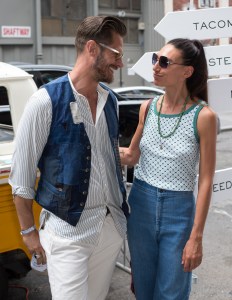 Helio Ascari and Eufemia Jacovuzzi at Mr Porter Block Party on Crosby Street