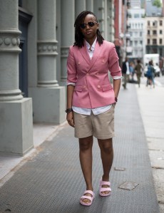 Sara Geffrard at Mr Porter Block Party on Crosby Street