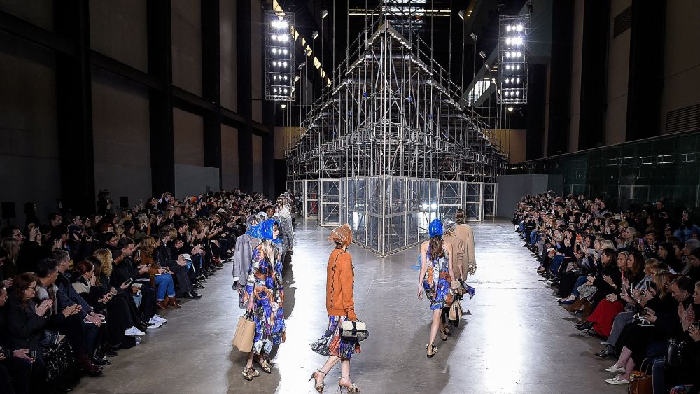 The finale at Christopher Kane fall 2016, at the latest women's shows in London.