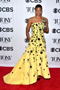 Renee Elise Goldsberry in Oscar de la Renta designed by Peter Coppings