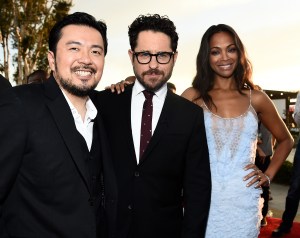 Star Trek Beyond Premiere Red Carpet Justin Lin, JJ Abrams Zoe Saldana