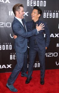 Star Trek Beyond Premiere Red Carpet Chris Pine and John Cho