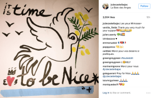 Fashion designer Jean-Charles de Castelbajac posted a sketch on his Instagram account, writing "It's time to be Nice."