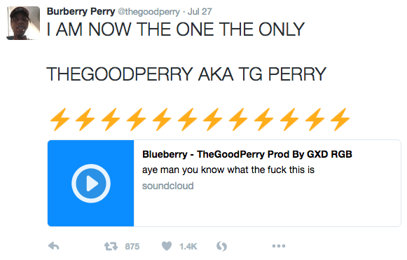 Rapper Perry Moise Changes Name, Drops Burberry Reference