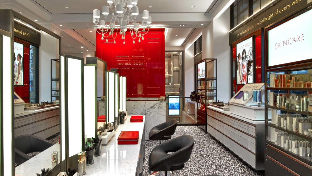 The Red Door by Elizabeth Arden's beauty bar in Union Square.