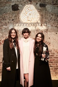 Beth and Tessa MacGraw with a model in Macgraw’s winning Woolmark look
