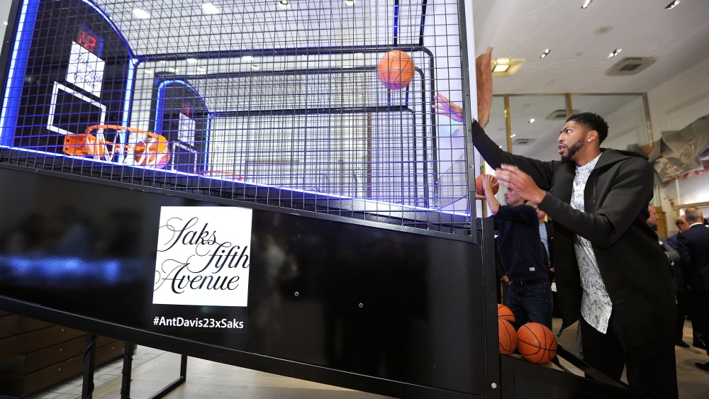 Anthony Davis at Saks Fifth Avenue in Beverly Hills.