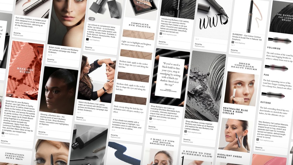 A Burberry Cat Lashes Pinterest board.