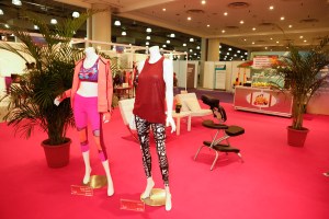 The dedicated wellness area — complete with massage chairs and a juice bar — in the Flex activewear section.