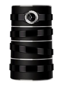 The black large cuff high jewelry version of Chanel’s J12 XS watch