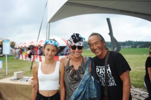Donna Karan and granddaughter Stefania de Felice, with Rodney Yee.
