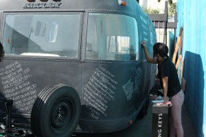 The Giving Keys Airstream pop-up shop.