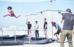 Jenna Dewan Tatum behind the scenes at Danskin's fall 2016 ad campaign shoot in Los Angeles.