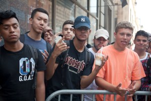 Fans lined up to wait for Kanye West's 'Pablo' pop-up shop in TriBeCa to open its doors on Friday morning.