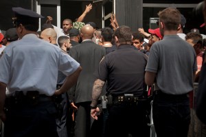 Fans lined up to wait for Kanye West's 'Pablo' pop-up shop in TriBeCa to open its doors on Friday morning.
