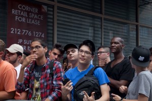 Fans lined up to wait for Kanye West's 'Pablo' pop-up shop in TriBeCa to open its doors on Friday morning.