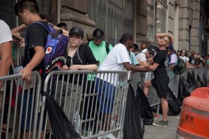 Fans lined up to wait for Kanye West's 'Pablo' pop-up shop in TriBeCa to open its doors on Friday morning.