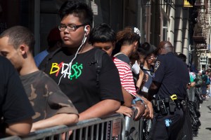 Fans lined up to wait for Kanye West's 'Pablo' pop-up shop in TriBeCa to open its doors on Friday morning.