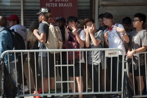 Fans lined up to wait for Kanye West's 'Pablo' pop-up shop in TriBeCa to open its doors on Friday morning.