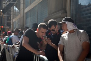 Fans lined up to wait for Kanye West's 'Pablo' pop-up shop in TriBeCa to open its doors on Friday morning.
