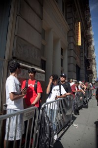 Fans lined up to wait for Kanye West's 'Pablo' pop-up shop in TriBeCa to open its doors on Friday morning.