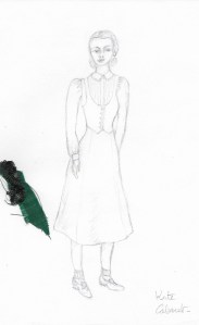 A sketch for the character of Kate, played by Lily-Rose Depp