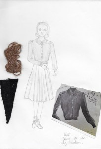 A sketch for the character of Kate played by Lily-Rose Depp