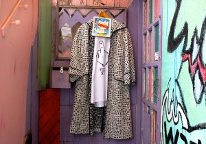Outside the Nincompoop Capacity boutique.