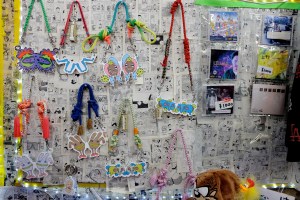 Accessories at the Hayatochiri boutique.