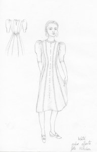 A sketch for the character of Kate played by Lily-Rose Depp