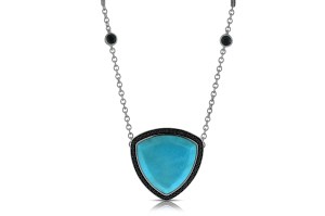 Lisa Bridge turquoise and black sapphire pendant in sterling silver