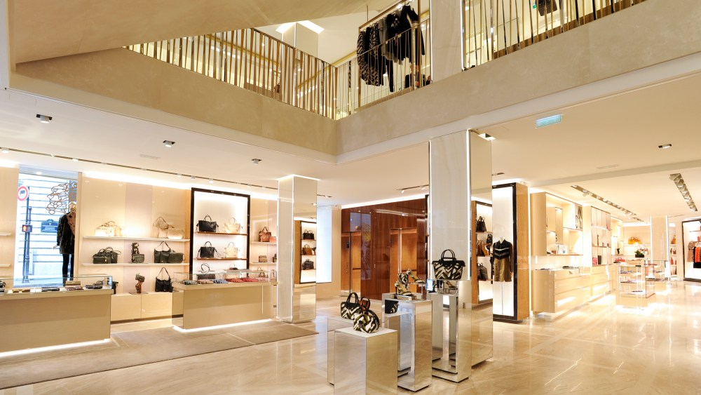 The Longchamp store on rue Saint Honoré in Paris
