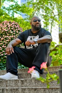 Mo Vaughn wearing a look from MVP Collections.