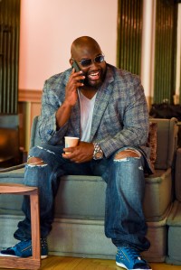 Mo Vaughn wearing a look from MVP Collections.