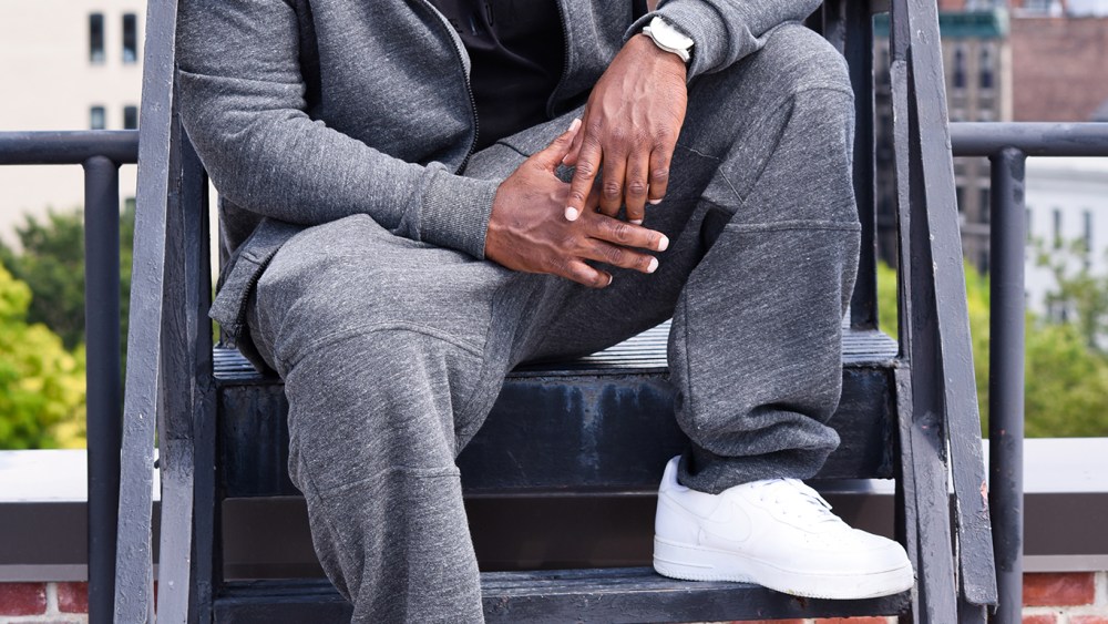 Mo Vaughn wearing a look from MVP Collections.