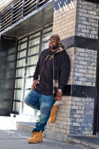 Mo Vaughn wearing a look from MVP Collections.