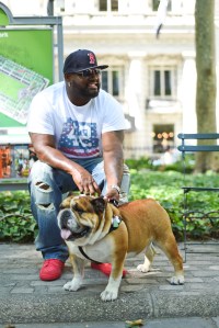 Mo Vaughn wearing a look from MVP Collections.