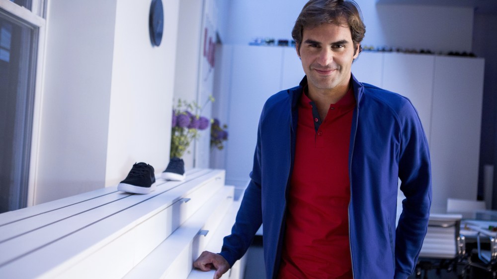 Roger Federer at the NikeLab store in NYC