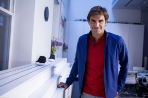 Roger Federer at the NikeLab store in NYC