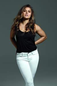 Ronda Rousey in white skinny jeans for Buffalo's fall 2016 ad