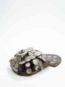 Leather sandals with coins from Nigeria