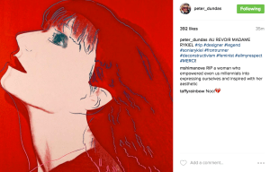 Peter Dundas Sonia Rykiel on social media