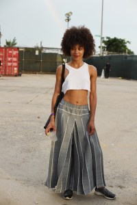 Street style at the Bacardi x The Dean Collection: No Commission art and music show.