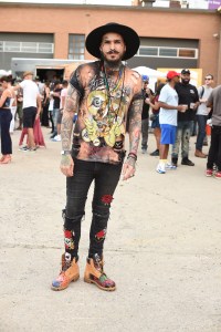 Street style at the Bacardi x The Dean Collection: No Commission art and music show.