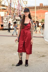 Street style at the Bacardi x The Dean Collection: No Commission art and music show.