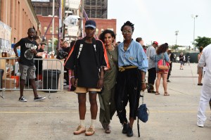 Street style at the Bacardi x The Dean Collection: No Commission art and music show.