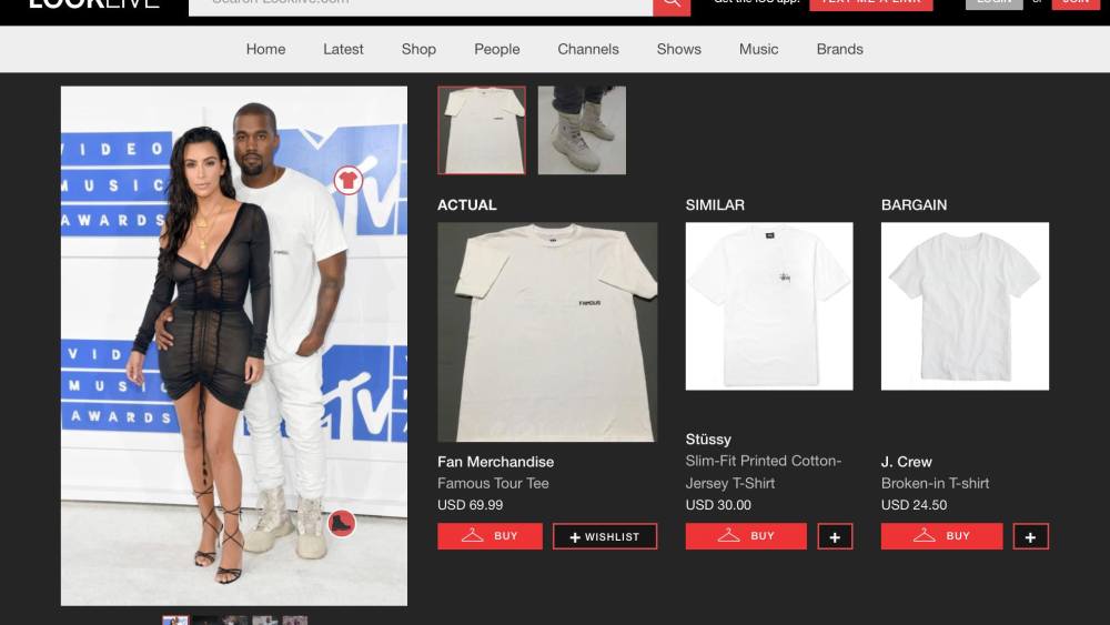Looklive app kanye west kim kardashian