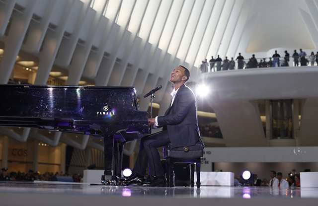 John Legend performing in the Oculus.